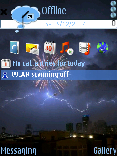 Lightning Fireworks theme standby screen