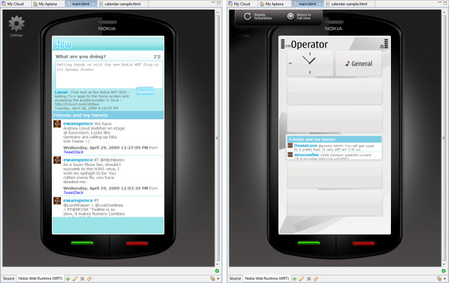 Preview of full screen and home screen widgets