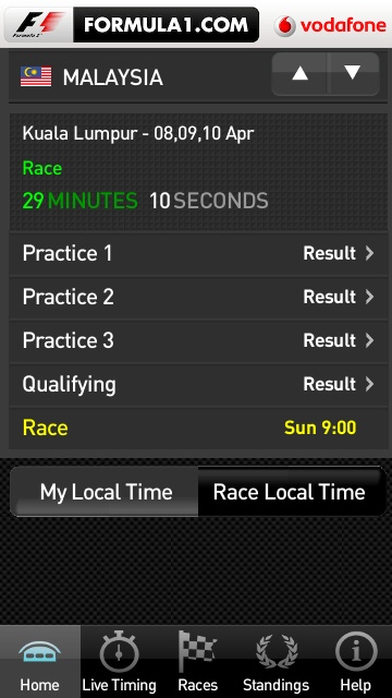 Formula1.com Live Timing