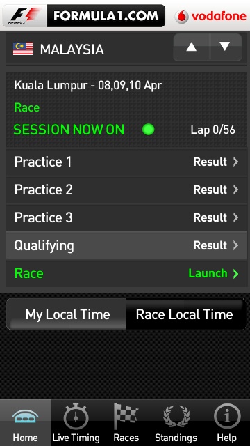 Formula1.com Live Timing