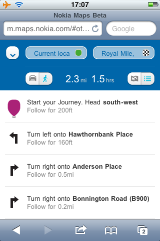 Nokia Maps on iPhone