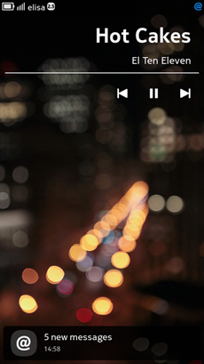 New Nokia N9 lock screen with music controls and notifications