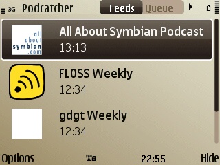 Symbian Podcatcher on S60 3rd Edition FP2