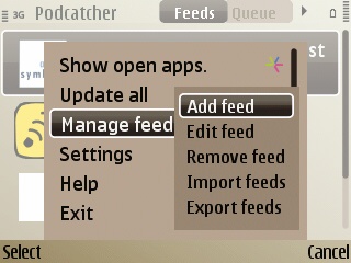 Symbian Podcatcher on S60 3rd Edition FP2