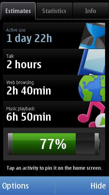 Nokia Battery Monitor - Nokia N97 and 5800 Express Music Application