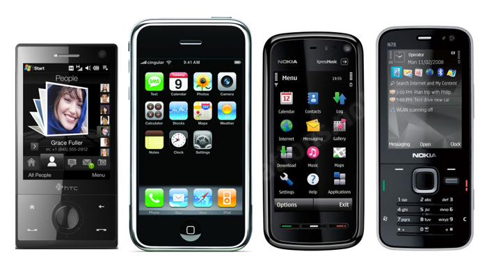 Nokia 5800 vs HTC Diamond vs Apple iPhone 3G vs Nokia N78