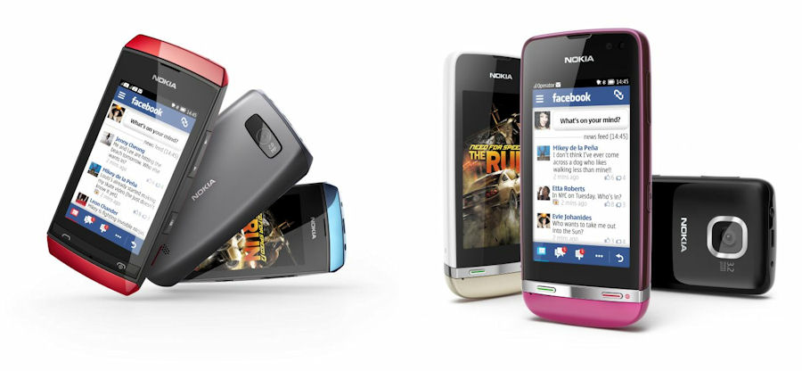 Nokia Asha Touch 305 (left), 311 (left)