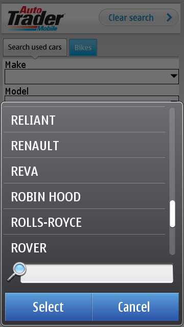 Screenshot, Autotrader Mobile