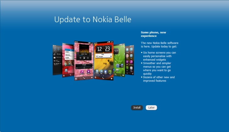 Update your smartphone to Belle