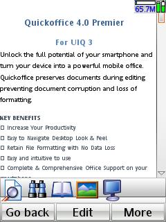 QuickWord UIQ 3 version 4.0