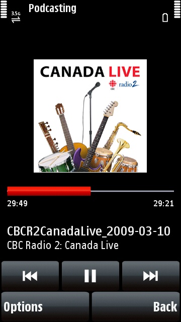 CBC podcast playing