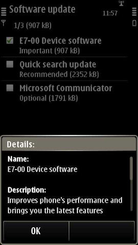 Nokia E7 firmware update