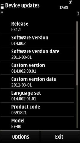 Nokia E7 firmware update