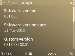 E72 firmware update screenshots