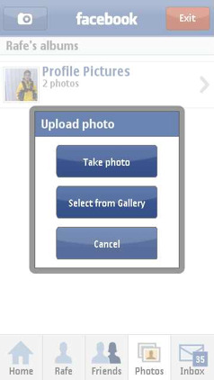 Facebook picture upload