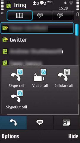 Fring Skype Video