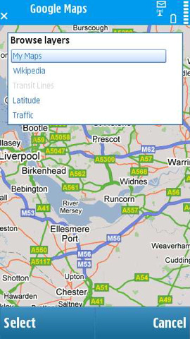 Google Maps for Mobile layers