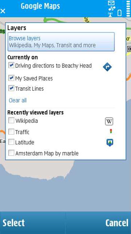 Google Maps for Mobile layers