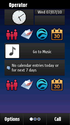 emulator homescreen