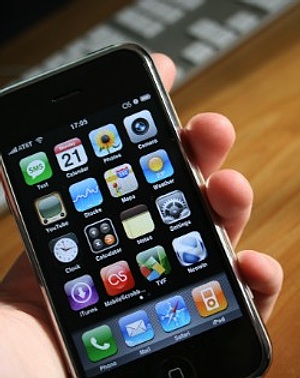 iPhone in hand