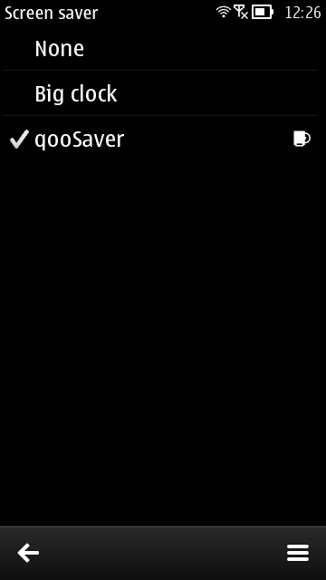Screenshot, qooSaver setup and use