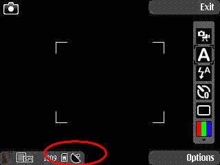 Screenshot, GPS icon in interface