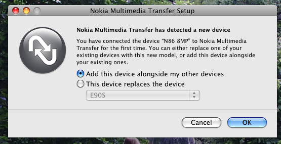 N86 working with Nokia Multimedia Transfer