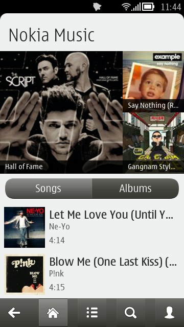 Screenshot, new Nokia Music
