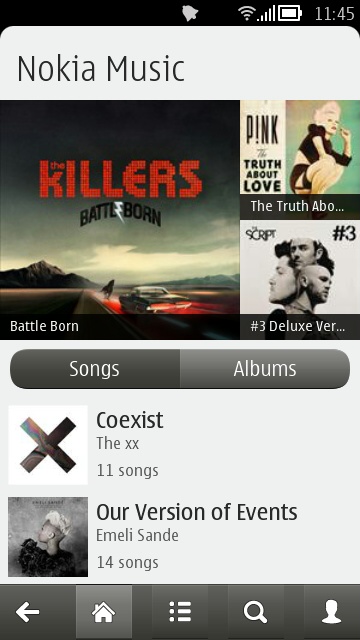 Screenshot, new Nokia Music