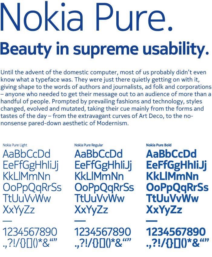 Nokia Pure font
