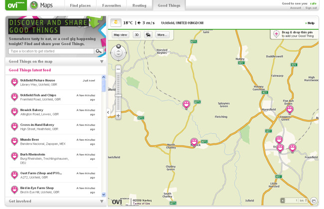 Good Things on Ovi Maps