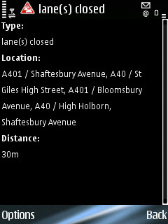 Ovi Maps Traffic