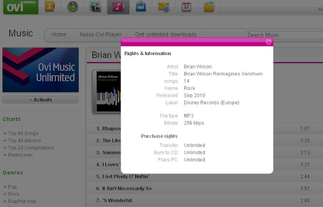 Ovi Music DRM