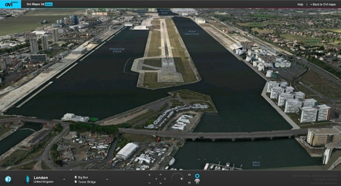 London City Airport, in Ovi Maps 3d