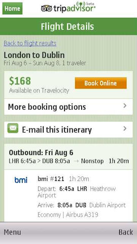 Trip Advisor in Ovi Maps