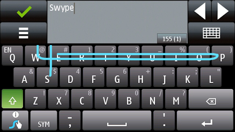 Swype in landscape mode