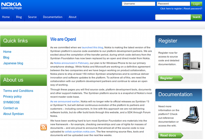 Nokia's Symbian blog post
