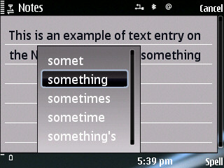 Text entry