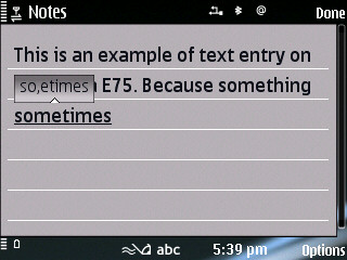 Text entry