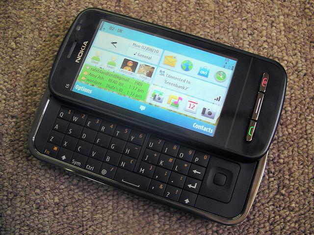 The Nokia C6 home screen widgets