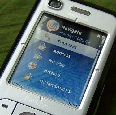 Nokia 6110 Navigator destination menu