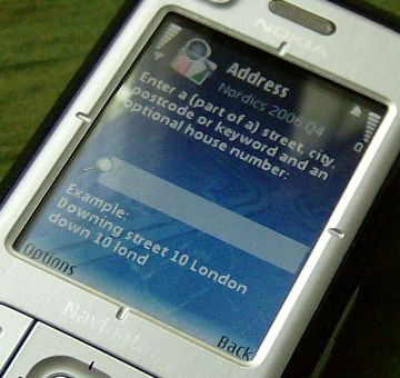 Nokia 6110 Navigator address search