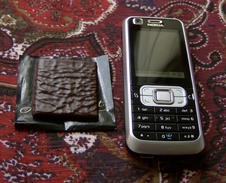 After Eight mint next to Nokia 6120 Classic