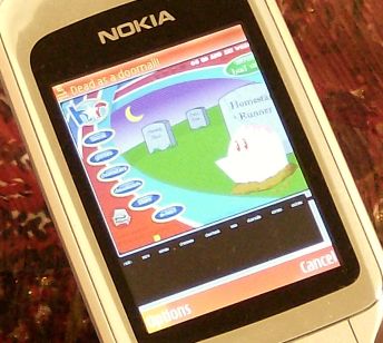 Nokia 6290 displaying homestarrunner.com