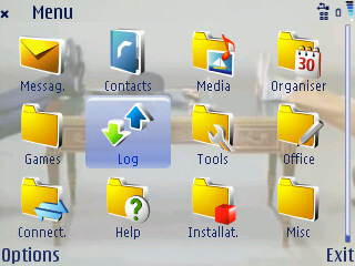 Main S60 menu with Theme DIY theme