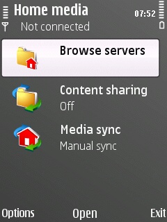 Browsing your home media server with the E55 UPnP client