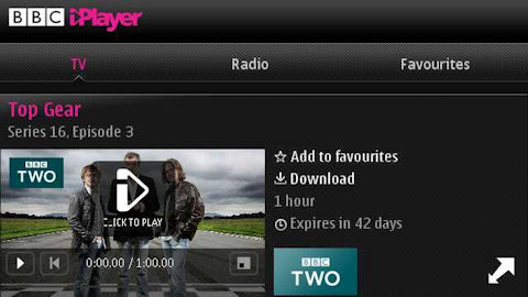 iPlayer on the E7