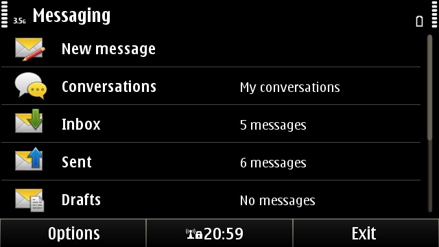 The Symbian^3 Messaging application