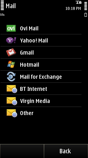 E-mail services supported for automatic configuration