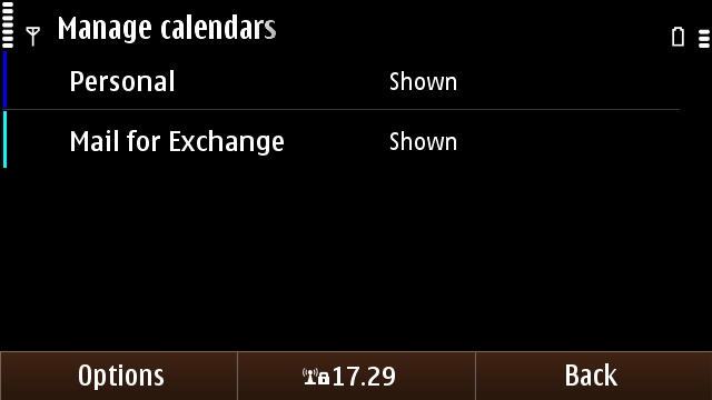 Managing multiple calendars in Symiban^3 Calendar